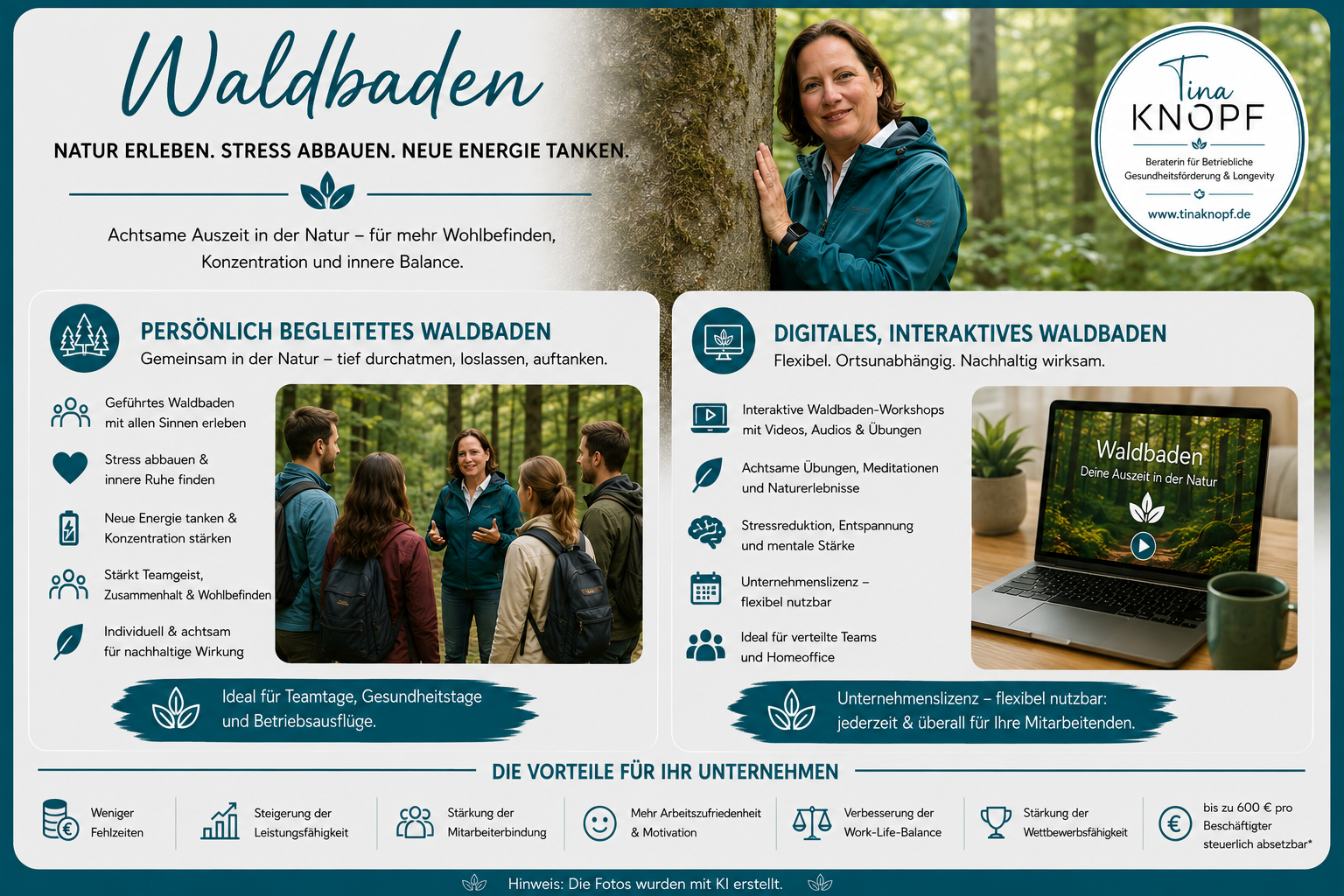 Persönliches und digitales Waldbaden für Unternehmen